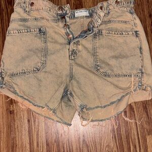 We The Free Light Tan Jean Shorts